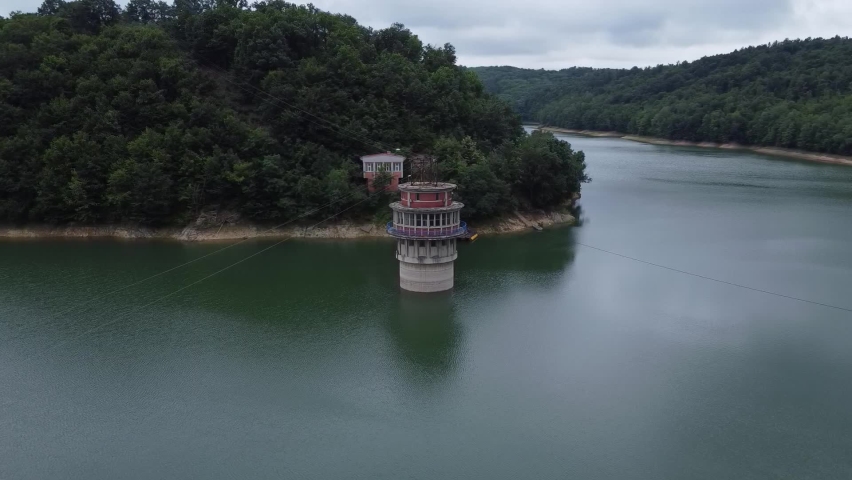 Drone footage of water pump