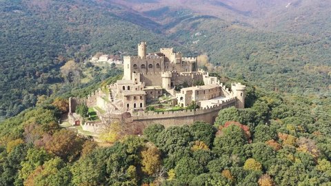 Castle Requesens peak Neulos Albera massif Girona Spain.