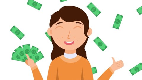 girl won money cartoon animation Stock Footage Video (100% Royalty-free) 1057468372 | Shutterstock