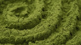 Matcha green tea powder rotating