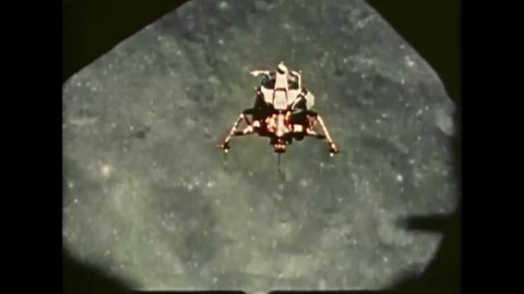CIRCA 1969 - Apollo 11 approaches the lunar surface.