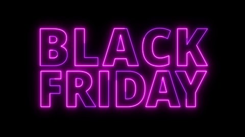 Black Friday sale text pink neon graphic 4k resolution animation,Black Friday concept.