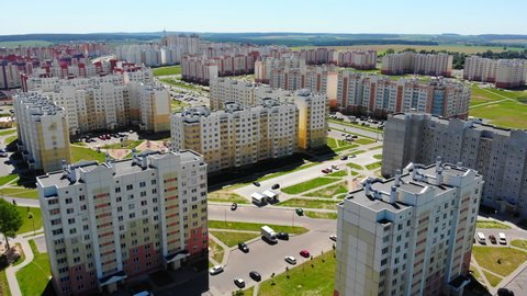 Residential new microdistrict of the city of Grodno.