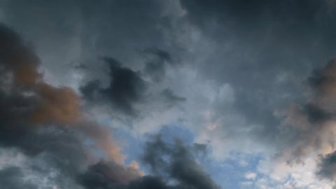 beautiful dark dramatic sky with stormy clouds time lapse