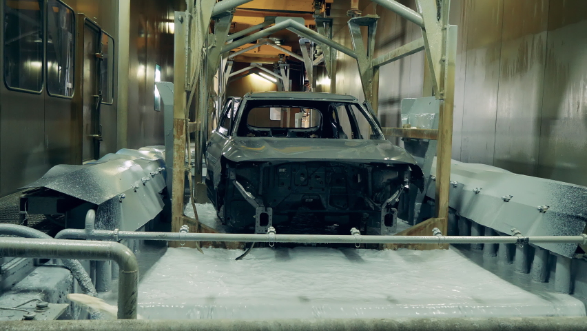 car body electrophoretic coating process Stock Footage Video (100% ...