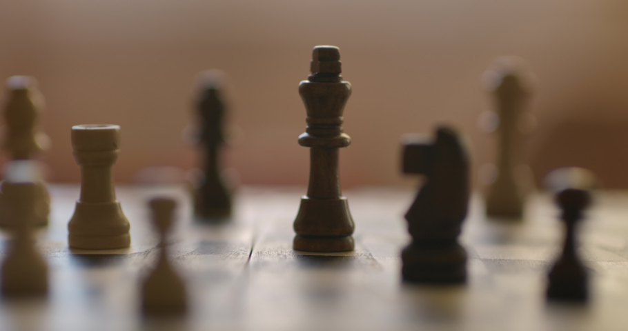 Game of Chess. Close Up of Hand Confident Businessman Playing Chess Game to Development Analysis Strategy Plan, Leader and Teamwork Concept for Success. Business Solutions, Success Strategy. Royalty-Free Stock Footage #1061778748