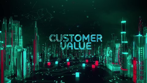 Customer Value with digital technology hitech concept