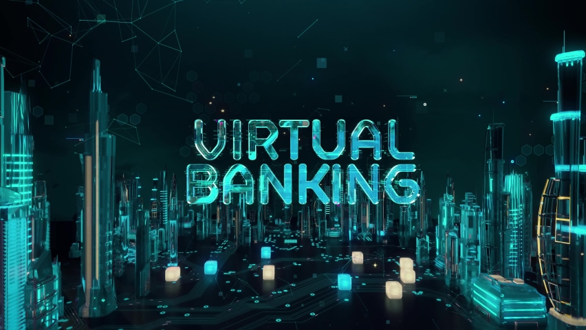 Virtual Banking with digital technology hitech concept Royalty-Free Stock Footage #1061785189