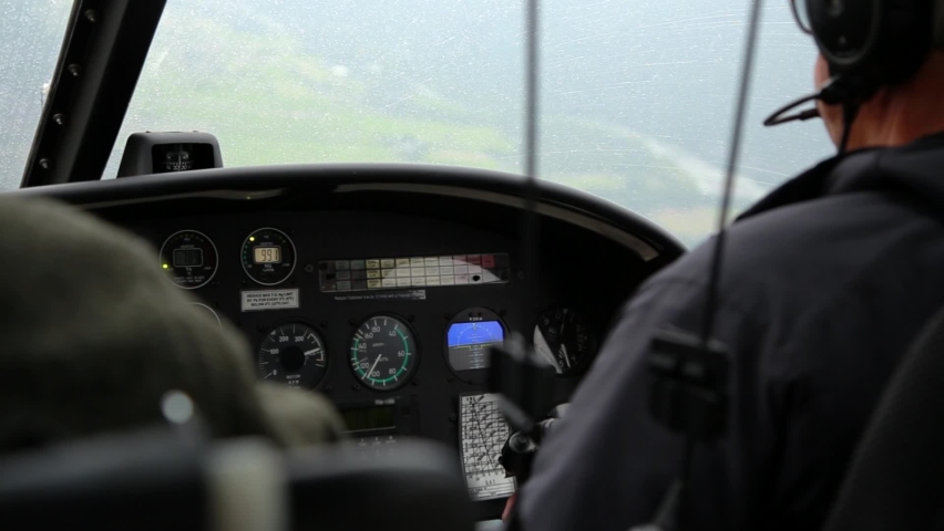 An instrument panel of an H125 helicopter in flight. HD 24FPS.