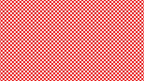 Warped Red Grid of Densely Packed Squares Checkerboard Flash Focus Zoom In