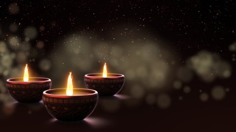 Diwali, Deepavali or Dipawali the popular Hindu festivals of lights, symbolizes the spiritual "victory of light over darkness, good over evil, and knowledge over ignorance.
Loop background