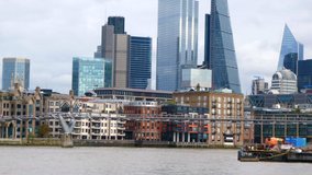 View of the buildings on the Thames river, London vibes.