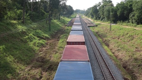 Transporting Containercargo by train ,Chonburi to Bangkok 