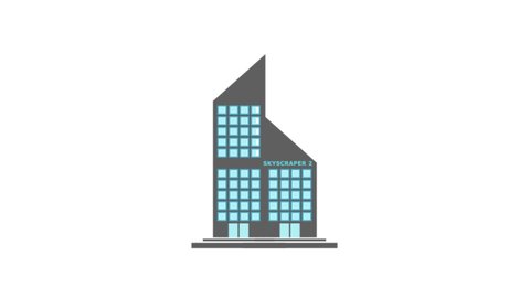 Sky Scraper Animated Icon. 4k Animated Icon to Improve Project and Explainer Video