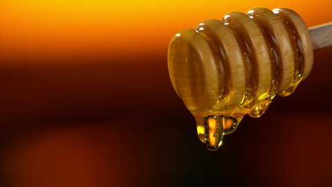 Super Slow Motion Shot of Dripping Honey at 1000fps.