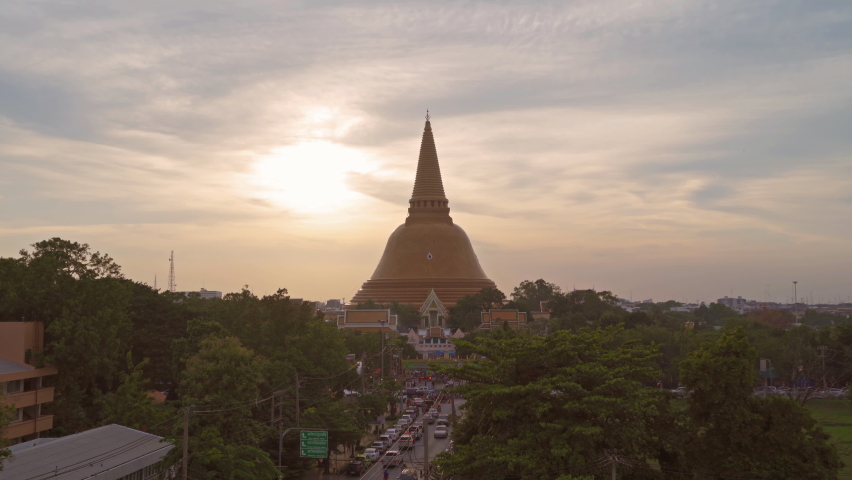 Aerial View Of Phra Pathom Stock Footage Video 100 Royalty Free Shutterstock