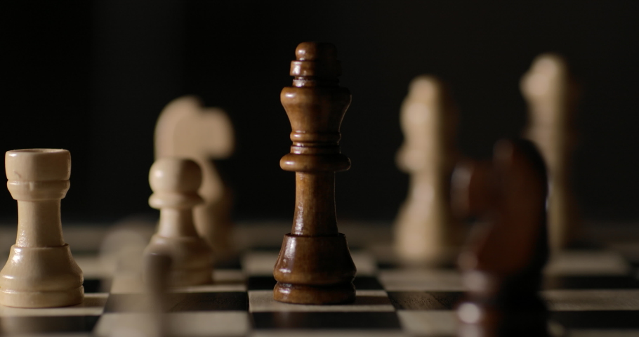 Game of Chess. Close Up of Hand Confident Businessman Playing Chess Game to Development Analysis Strategy Plan, Leader and Teamwork Concept for Success. Business Solutions, Success Strategy. Royalty-Free Stock Footage #1061833636