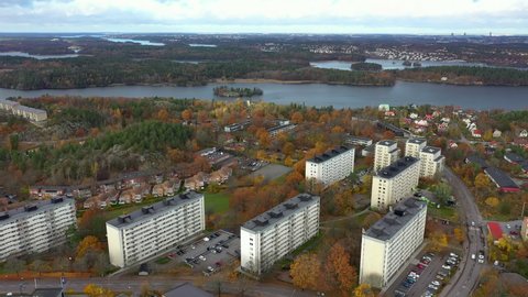 The Stockholm suburb Bredang from above.