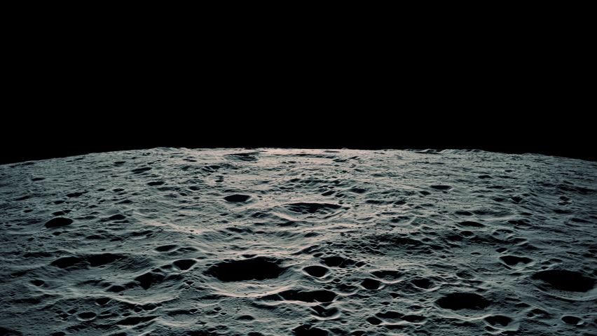 The sun rising over the horizon as viewed from the surface of the moon. | Shutterstock HD Video #1061839261