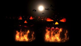 Scary Halloween Pumpkin Is On Fire 3D Seamless Loop 4K Animation. Burning Halloween pumpkin in the fire. Glowing light top of the  pumpkin. - Powered by Shutterstock - Get 15% off with code: PIKWIZARD15
