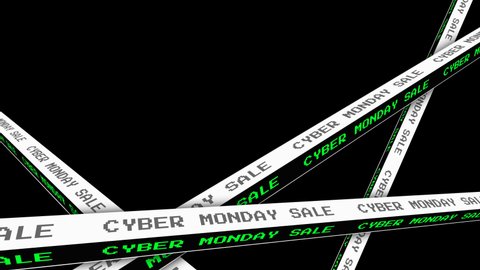 Cyber Monday sale text moving motion graphic animation,Cyber Monday concept alpha channel included (transparent background).