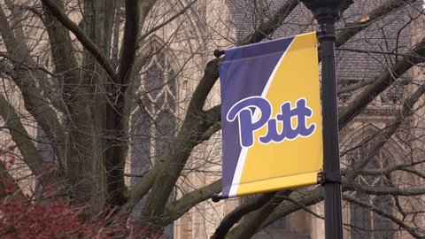 PITTSBURGH, PA - JANUARY 11:  University of Pitt campus banners in Pittsburgh, Pennsylvania on January 11, 2020.
