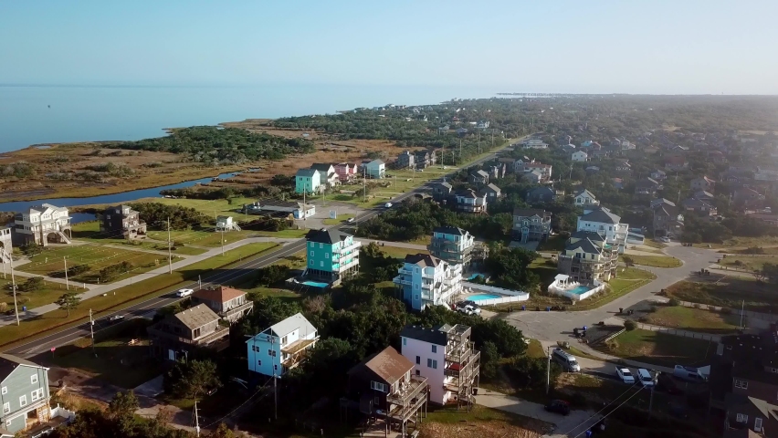 Outer Banks of North Carolina Aerial from Avon NC, Avon North Carolina in 4k