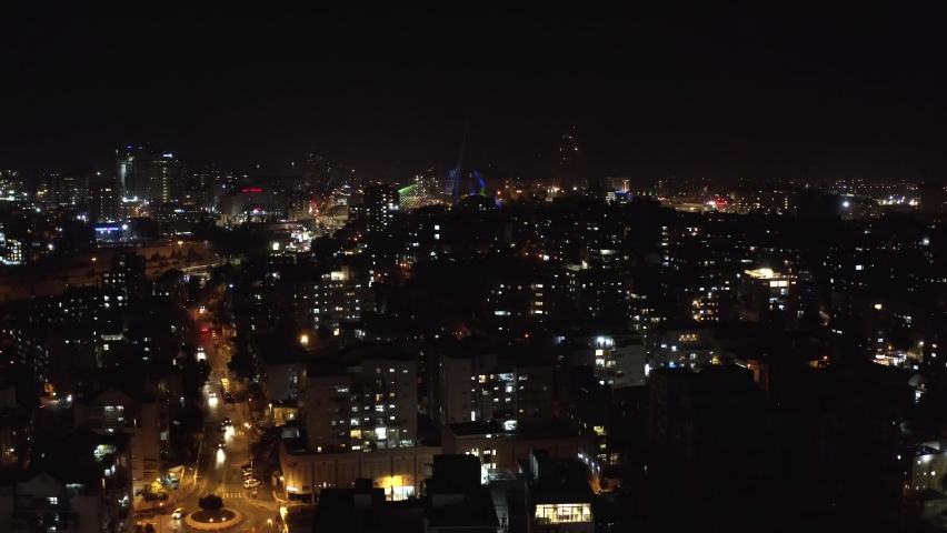 Jerusalem Main entrance at night, Aerial view
Chords bridge with city lights, highway 1,Israel
