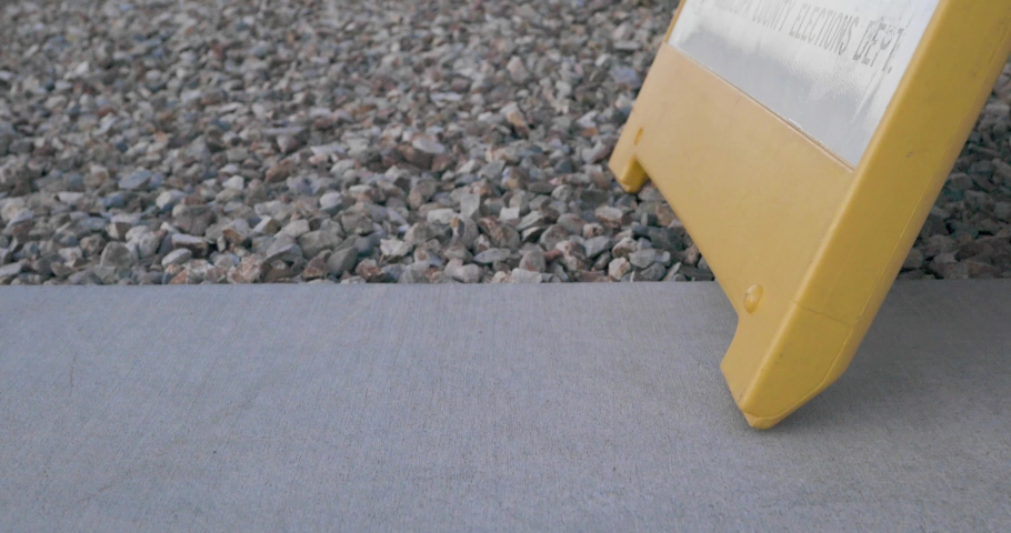 Polling location sign, election 2020.