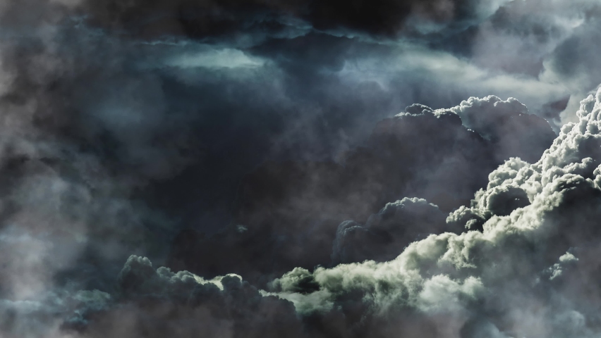 a thunderstorm inside the thick cumulus cloud in the sky. Royalty-Free Stock Footage #1061878510