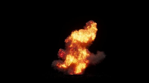 Small explosion suitable for war and disaster scene, no obvious smoke, 3D special effect with alpha