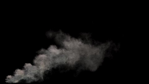 Medium smoke effect, suitable for ground steam from left to right, black background with alpha