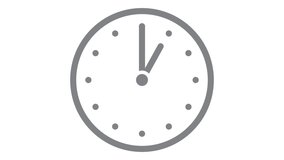 Stopwatch animated icon. Clock with moving arrows. Loop. Alpha channel