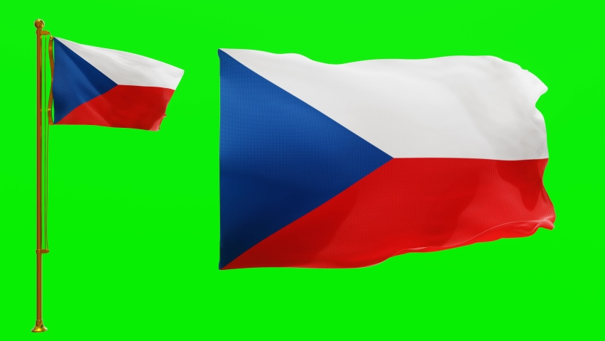 Flags of the Czech Republic with Green Screen Chroma Key High Quality 4K UHD 60FPS Royalty-Free Stock Footage #1061898457