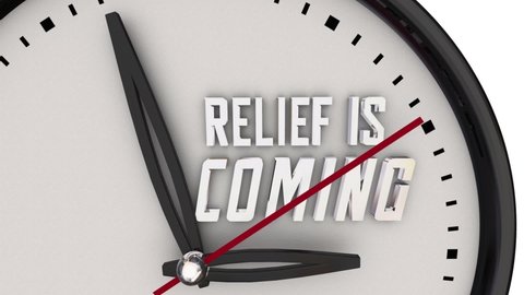 Relief is Coming Clock Help Support Time Assistance 3d Animation
