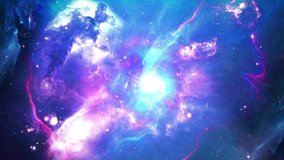 Space flight into a star field realistic galaxy milky way Light Loop background. 4K 3D traveling in milky way space. Abstract Sci-fi Video Animation. Space, Galaxies, Nebulae, nasa.