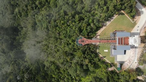 Aerial view of skywalk.new location and view point for watch sea of mist at Ai Yerweng,Betong,Yala,Thailand