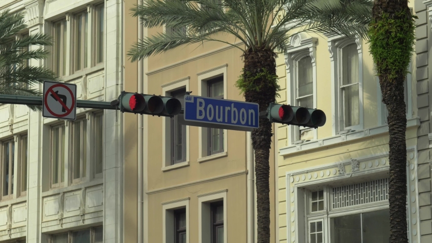 Bourbon Street Traffic Light Canal Street New Orleans French Quarter