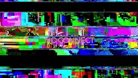 No Connection on the analog signal in the TV. Unique Design Abstract Digital Animation Pixel Noise Glitch Error Video Damage