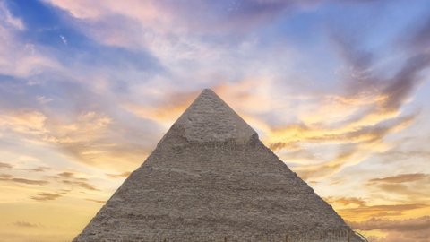Timelapse of Giza pyramids .historical Egypt pyramids.