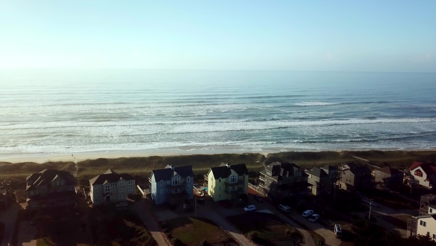 Homes in Hatteras Village NC, Hatteras Village North Carolina in 4k Aerial