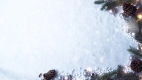 Flashing lights and Christmas decoration on luxury white background with copy space for the celebration on Christmas Day, winter season or New Year concept  - Powered by Shutterstock - Get 15% off with code: PIKWIZARD15