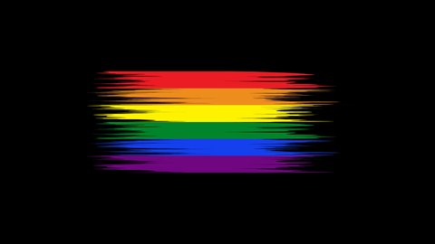animation of Gay flag or LGBT. rainbow flag. Pride symbol. 4k video