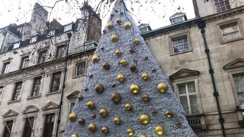 Annabel's christmas tree decoration London uk, decmber 2019 winter 