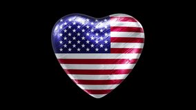 360-degree seamless looping spin of the United States of America scratched metallic heart rendered in UHD, alpha matte is included - Powered by Shutterstock - Get 15% off with code: PIKWIZARD15
