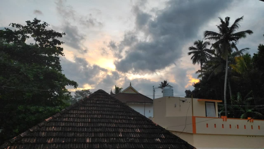 a Time laps of clouds on morning 
from the window side 