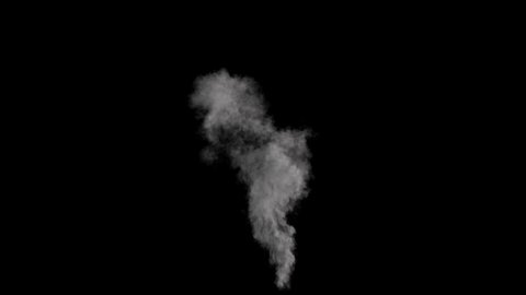 Medium smoke, suitable for smoke from chimney, black background with alpha