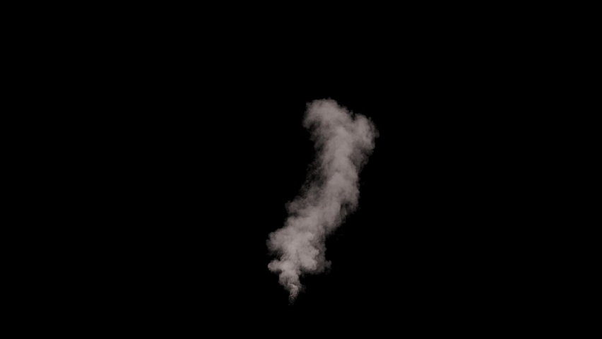 Medium smoke on black background with alpha, suitable for smoke from chimney or exhaust from factories