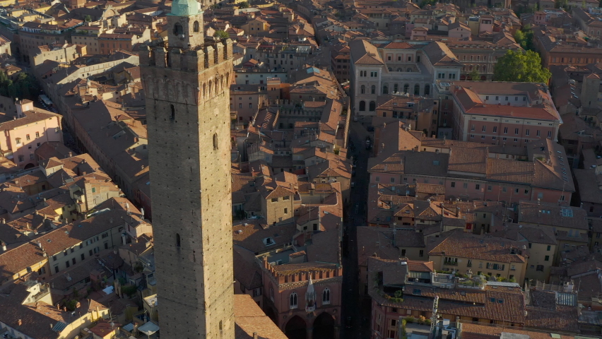 aerial drone Bologna city Italy Royalty-Free Stock Footage #1061986030