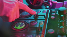 Loop station table for working of sound designer. club DJ at party in nightclub. Close up. - Powered by Shutterstock - Get 15% off with code: PIKWIZARD15